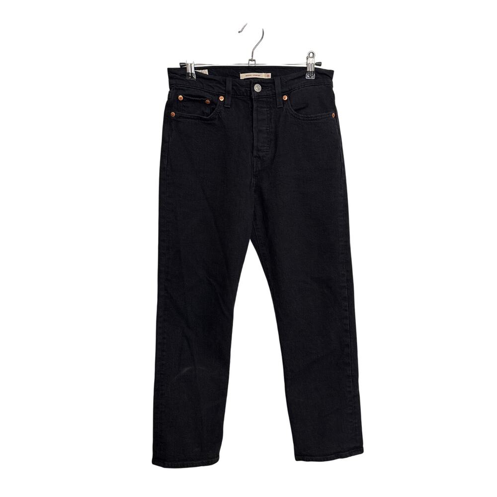 Levi's Jeans Womens 26 Black Heart Wedgie Straight High Rise Cropped Premium